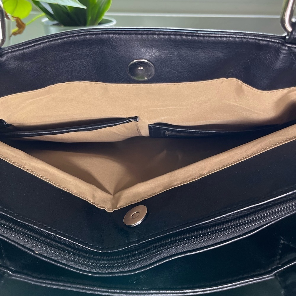 Giani Bernini Nappa Classic Leather Tote Bag Large Black Purse with Pockets​​​ - Picture 15 of 16